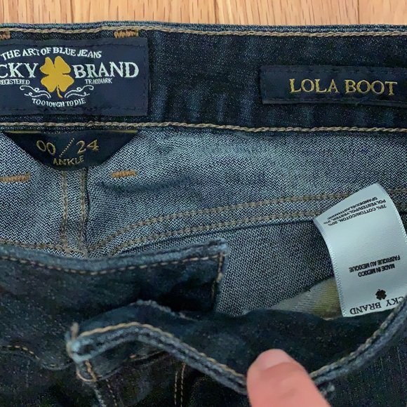 Lucky Brand Lola Boot Ankle Dark Wash Jeans 00/24 - Picture 3 of 6